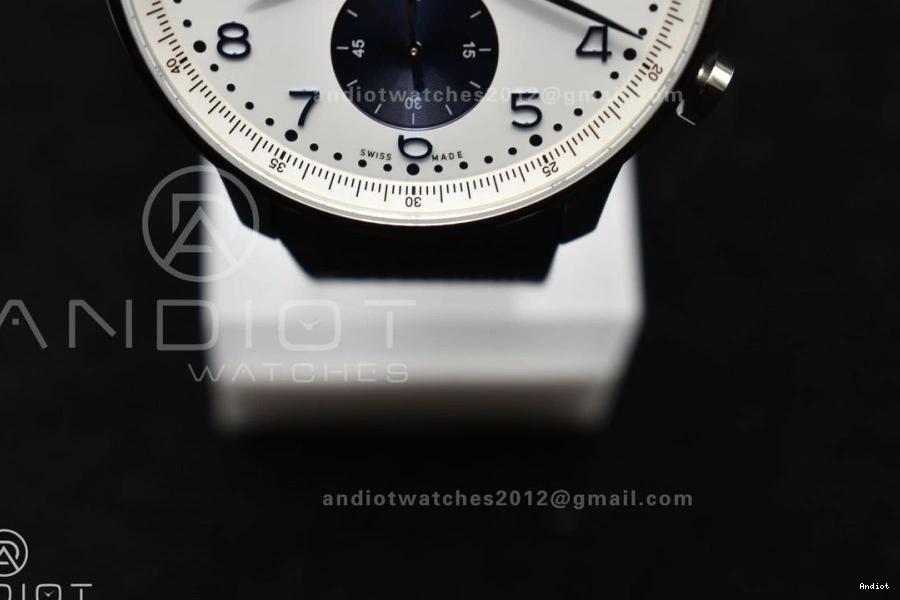 Z+F Strap A69355 Portuguese IW3716 Rubber Blue 1:1 White Blue on Best Chrono Dial Edition 1104